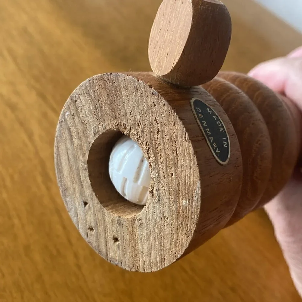 Mid Century Danish Modern Teak Salt Mill, Denmark, 1960's